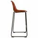 Stool Alexandra House Living Brown Black Leather Iron 50 x 106 x 46 cm