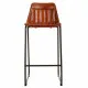 Stool Alexandra House Living Brown Black Leather Iron 50 x 106 x 46 cm