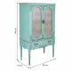 Cupboard Alexandra House Living Blue Glass Fir wood MDF Wood 42 x 140 x 80 cm