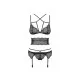 Conjunto de Lencería con Encaje Obsessive Frivolla Negro S/M