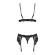 Conjunto de Lencería con Encaje Obsessive 810-SEG-1 Negro S/M