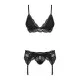 Lace Underwear Set Obsessive 810-SEG-1 Black L/XL