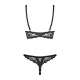 Conjunto de Lencería con Encaje Obsessive Letica Negro S/M