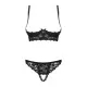 Conjunto de Lencería con Encaje Obsessive Letica Negro L/XL