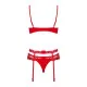 Conjunto de Lencería con Encaje Obsessive Heartina Rojo S/M