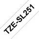 Laminated Tape for Labelling Machines Brother TZe-SL251 White Black (1 Unit)