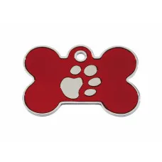 Identification plate Imarc Bone Red Silver