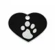 Placa identificativa Imarc Heart Negro Plateado