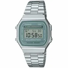 Reloj Unisex Casio A168WA-3AYES Verde Plateado (Ø 35 mm)