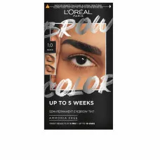 Tinte para Cejas L'Oreal Make Up BROW COLOR Nº 1.0 Black Semipermanente 4 Piezas
