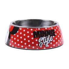 Comedero para Perro Minnie Mouse Rojo Melamina 180 ml Negro Metal