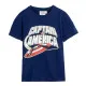 Camiseta de Manga Corta Infantil The Avengers Azul