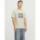 Men’s Short Sleeve T-Shirt Jack & Jones JCOTARMAC CAMO FRONT TEE Beige