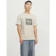 Men’s Short Sleeve T-Shirt Jack & Jones JCOTARMAC CAMO FRONT TEE Beige