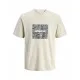 Men’s Short Sleeve T-Shirt Jack & Jones JCOTARMAC CAMO FRONT TEE Beige