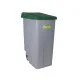 Dustbin with Wheels Denox 110 L Green 58 x 41 x 89 cm (2 Units)