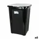 Rubbish Bin Tontarelli Coverline White 44 L Black 38,5 x 34,5 x 54,5 cm (6 Units)