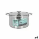 Olla con Tapa de Cristal Quttin Hermes Acero 10 L (4 Unidades)