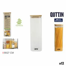 Bote Quttin Bambú Cuadrado 1,3 L 8 x 27 cm (12 Unidades)