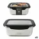 Hermetic Lunch Box Quttin Rectangular Stainless steel Silver Steel 1,8 L (12 Units)