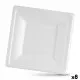 Plate set Algon Disposable White Sugar Cane Squared 26 cm (8 Units)