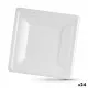 Plate set Algon Disposable White Sugar Cane Squared 20 cm (24 Units)