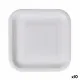 Plate set Algon Disposable White Cardboard Squared 23 cm (10 Units)