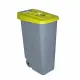 Cubo de Basura con Ruedas Denox 110 L Amarillo 58 x 41 x 89 cm