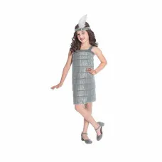 Costume for Children Silver Flapper 10-12 Years Silver (2 Pieces)