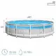 Circular Pool with Filtering System Intex Clearview Prism Frame 427 x 107 cm