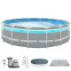 Circular Pool with Filtering System Intex Clearview Prism Frame 488 x 122 cm