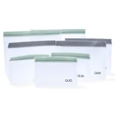 Reusable Food Bag Set Quid Rico Plastic Zip 8 Pieces