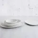 Flat Plate Bidasoa Fosil White Ceramic Oval 28 x 24,8 x 2,5 cm (6 Units)