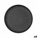 Flat Plate Bidasoa Fosil Black Ceramic 26,5 x 26,4 x 2,3 cm (6 Units)