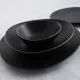 Flat Plate Bidasoa Fosil Black Ceramic Oval 28 x 24,8 x 2,5 cm (6 Units)