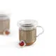 Cup with Tea Filter Quid Serenia Transparent Glass Stainless steel 350 ml (12 Units)