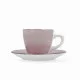 Set of Mugs with Saucers Quid Vita Morning Pink Ceramic (4 Pieces) (6 Units)