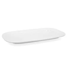 Serving Platter Bidasoa Glacial White Ceramic 36 x 21 cm (3 Units) (Pack 3x)