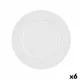 Flat plate Bidasoa Glacial Ceramic White (25 cm) (Pack 6x)