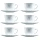 Juego de Tazas con Platos Luminarc Trianon (6 pcs) Blanco Vidrio 220 ml (12 Piezas)