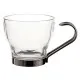 Piece Coffee Cup Set Quid Supreme Transparent Glass Steel 110 ml 3 Pieces
