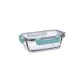 Hermetic Lunch Box Quid Purity Rectangular 630 ml Transparent Glass (12 Units)