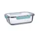 Hermetic Lunch Box Quid Purity Rectangular 1,5 L Transparent Glass (6 Units)