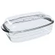 Fuente de Cocina Ô Cuisine Rectangular Con Tapa 1,6 L 2,9 L Transparente Vidrio (3 Unidades)