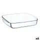 Serving Platter Ô Cuisine Squared 25 x 22 x 5 cm Transparent Glass (6 Units)