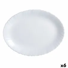Serving Platter Luminarc Feston Oval White Glass (Ø 33 cm) (6 Units)