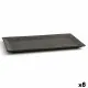 Snack tray Quid Mineral Gres Black Ceramic 15 x 30 cm (8 Units)