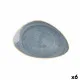 Plato Llano Ariane Terra Triangular Azul Cerámica Ø 29 cm (6 Unidades)
