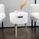 Mesa auxiliar Vinthera Moa Blanco Beige 38 x 43 cm (4 Unidades)
