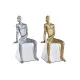 Decorative Figure DKD Home Decor 11 x 12 x 28 cm Silver Black White Men (2 Units)